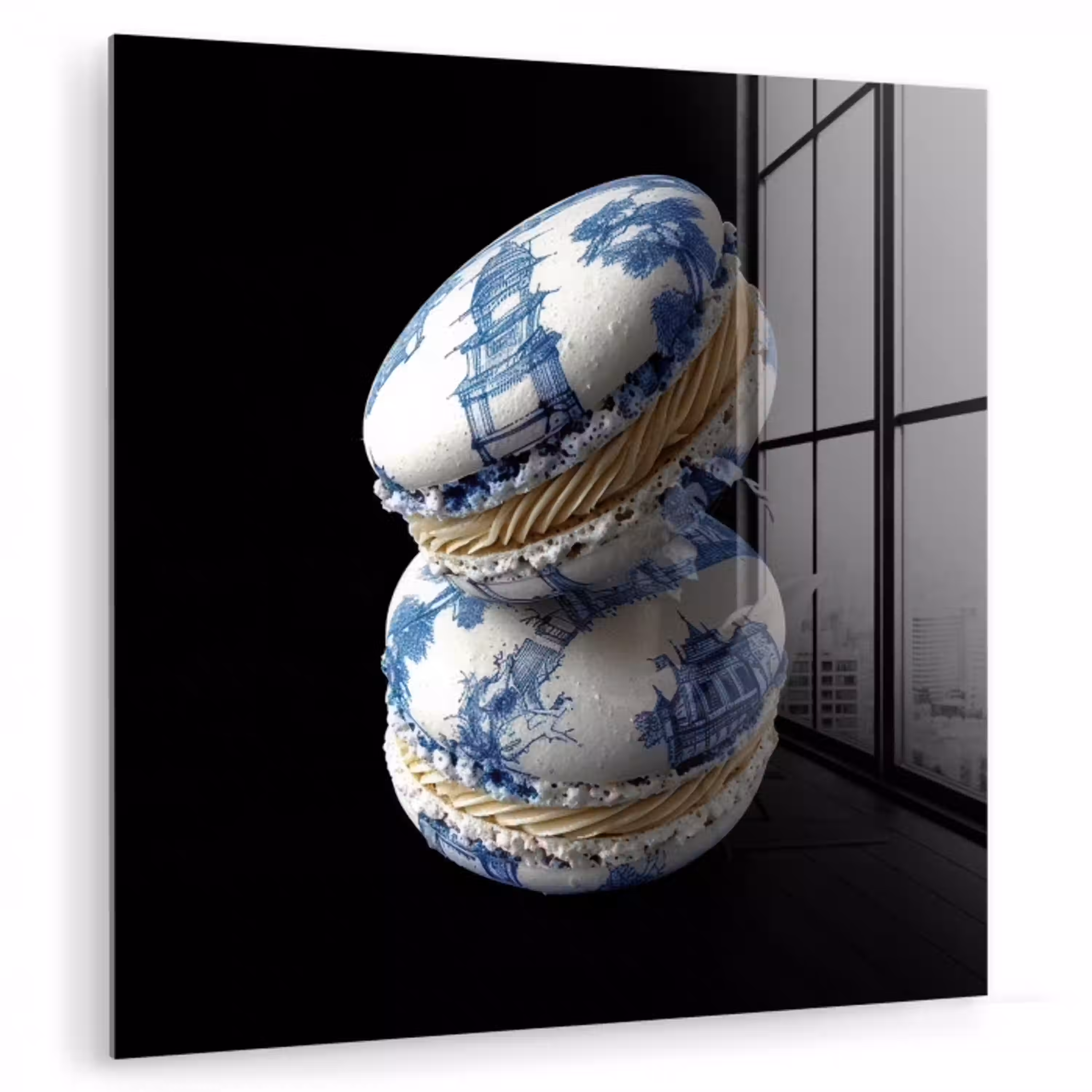 Eten - Macarons - Delfts blauw - Koekjes plexiglas 5mm klein -zzzproduct_nieuw