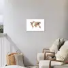 Wereldkaart - Bloemen - Felgekleurd Tuinposter op houten frame 2 cm dik klein -sfeer1