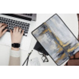 Abstract - Structuur - Goud - Grijs - Modern laptophoes neopreen klein -bureau