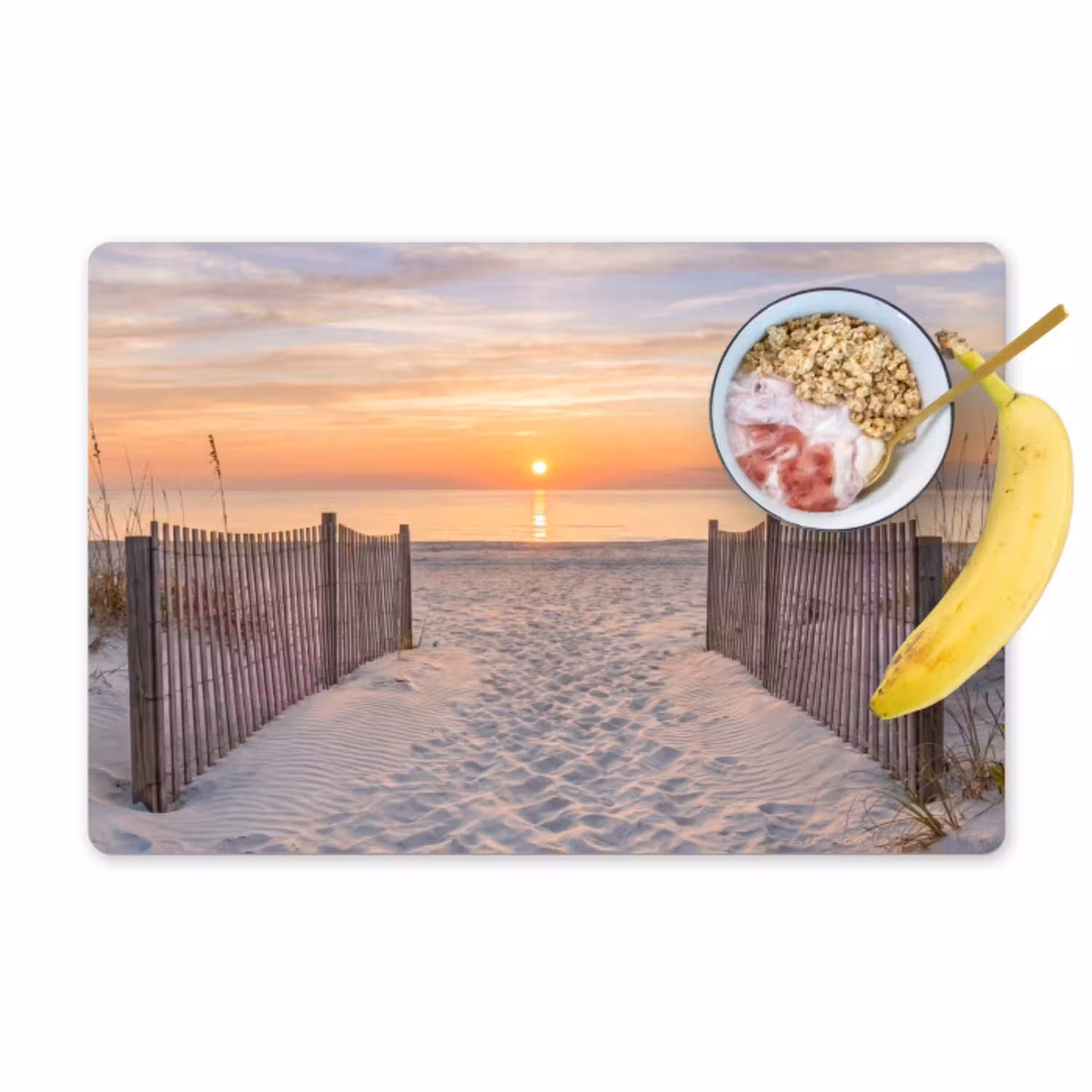 Zonsondergang - Strand - Zand Placemat vinyl groot -zzzproduct_Kitchenyeah-website