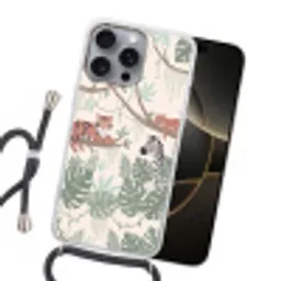 Jungle - Rustiek - Pastel Hoesje iPhone 16 Pro Max met koord klein -sfeer1