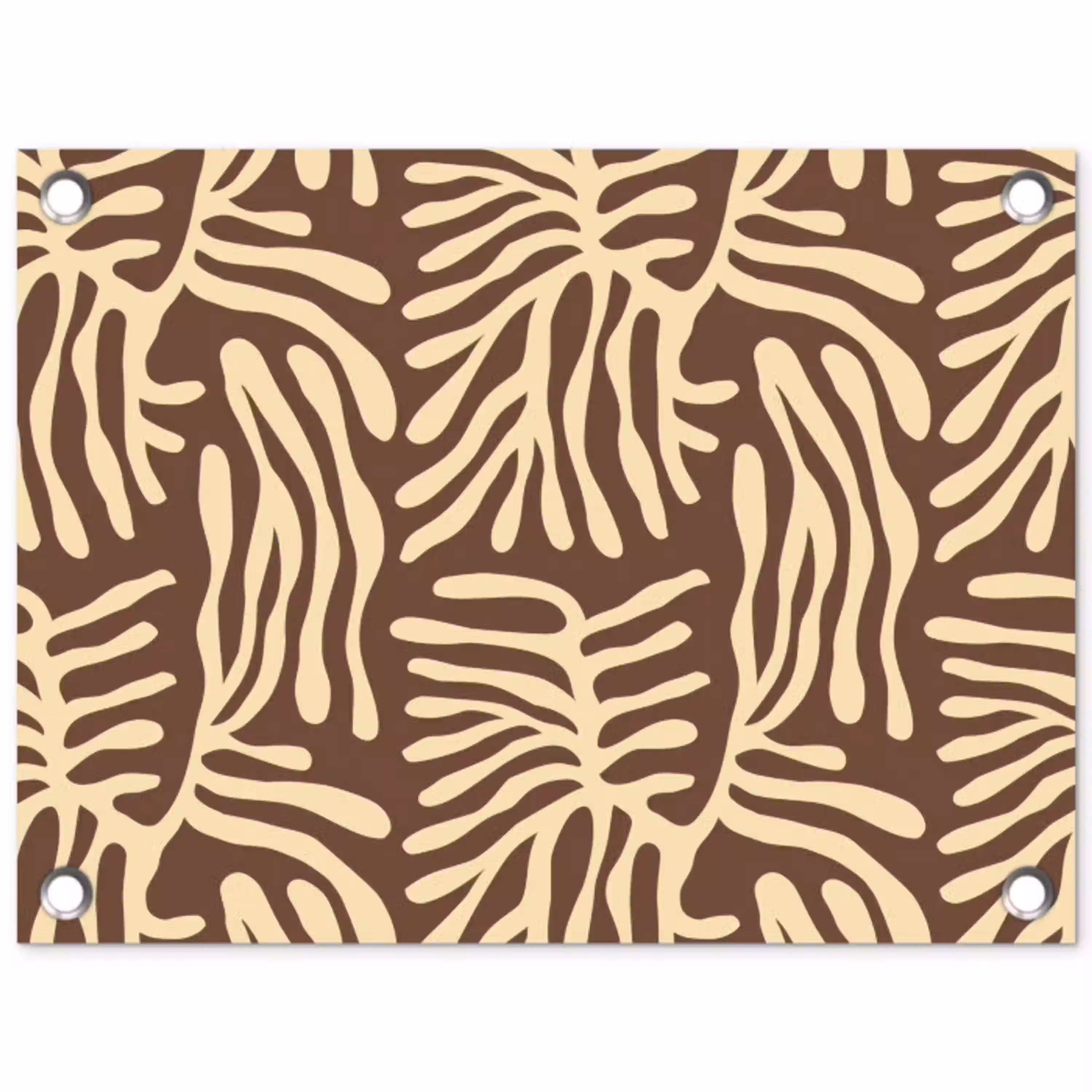 Bruin - Koraal - Expressief - Patroon tuinposter los doek klein 239 -3d