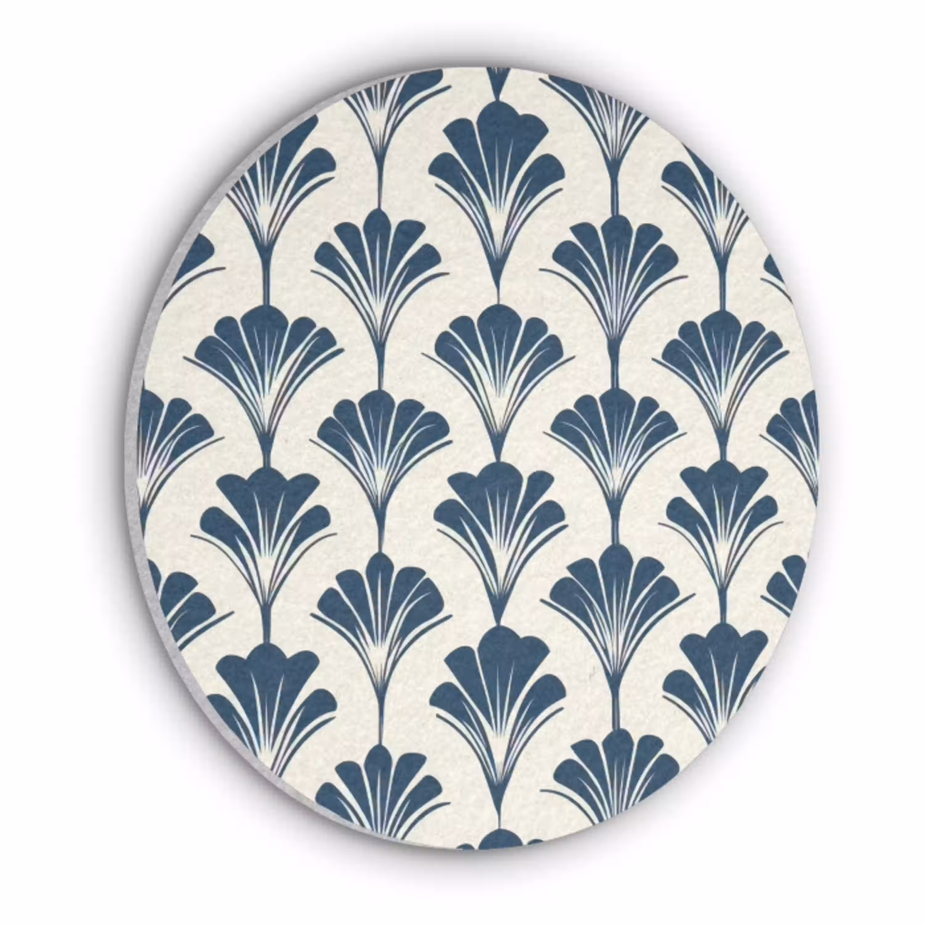 Klassiek - Motief - Blauw Akoestische PET Vilt - Rond klein 838 -3d
