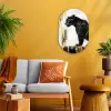 Panter - Zwart - Abstract - Goud Wandcirkel Ovaal Forex klein -sfeer4