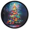 Kerstboom - Kerst - Abstract - Kleurrijk Fotolijst rond zonder passe partout klein -3d