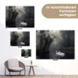 Zwanen - Rivier - Bos tuinposter los doek klein -Xsfeer9_DE
