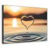 Hart - Water - Zonsondergang - Natuur - Zen Textielframe zwart klein -3d