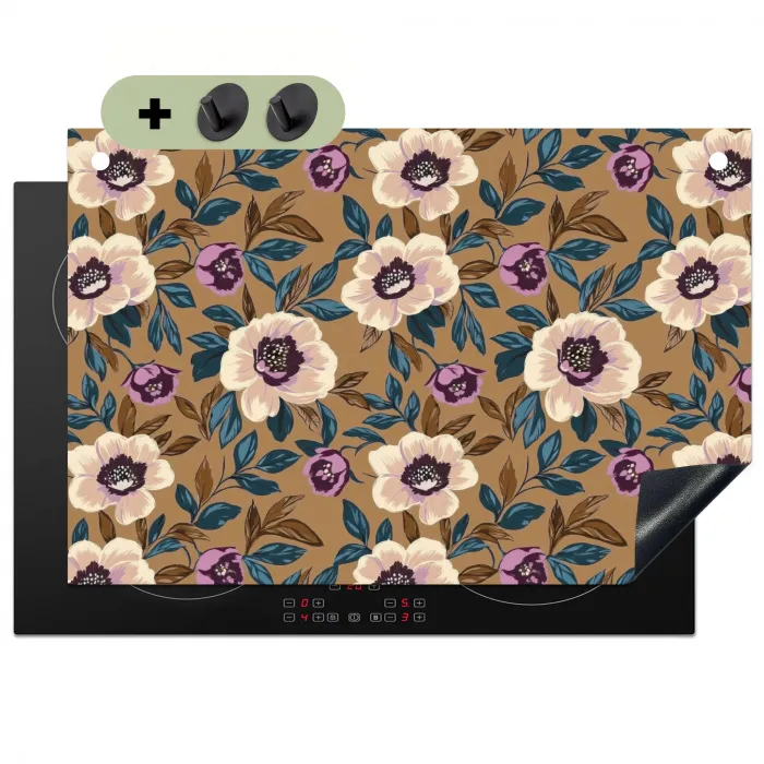 Floraal - Stilleven - Kleurrijk Inductie beschemer met haakjes klein 777 -3d
