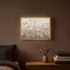 Bloemen - Roze - Modern - Beige Light Box met batterij (Wandlamp) middel -sfeer4