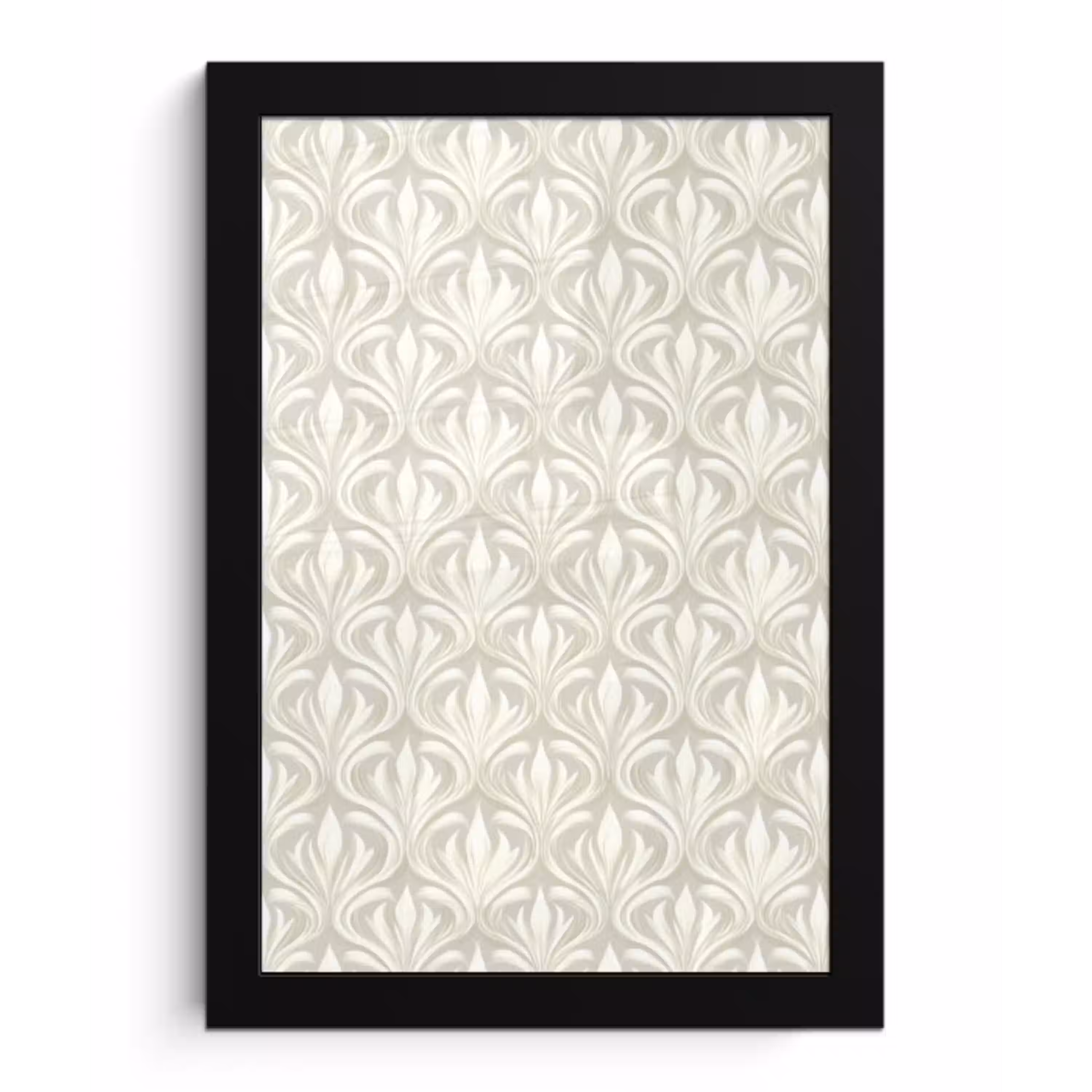 Barok - Patroon - Beige fotolijst zwart zonder passe partout klein 224 -3d
