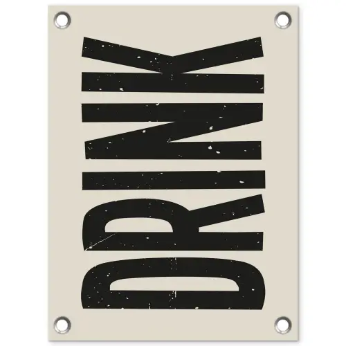 Vintage - Zwart - Decoratie - Japandi tuinposter los doek klein -3d