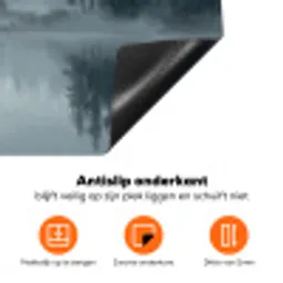 Bos - Meer - Mist - Natuur - Grijs Inductie beschermer vinyl 3mm klein -zzzzzzz-td-onderkant