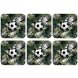 Voetbal - Verf - Spetters - Groen onderzetter kurk middel -zkaufland3dotto
