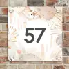 Abstract beige - Traditioneel Naambord Vierkant klein -sfeer2