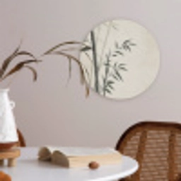 Japandi - Bamboe - Beige Akoestische PET Vilt - Rond klein -sfeer3