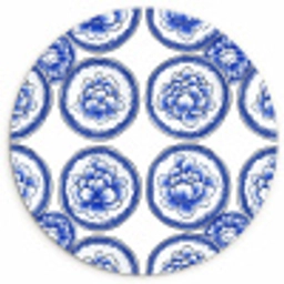 Cirkels - Bloemen - Blauw Wandcirkel kunststof plaat 5mm dik klein 188 -3d