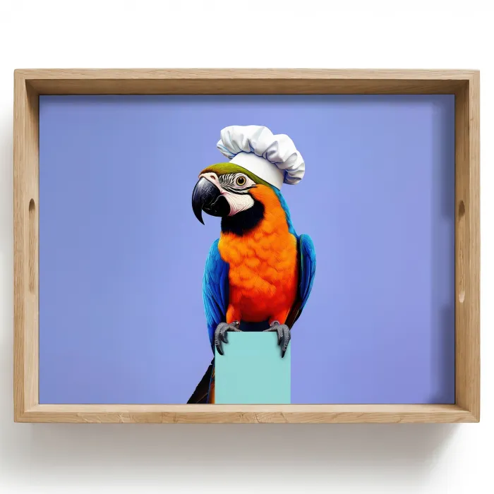 Papegaai - Koksmuts - Vogel - Leuk Dienblad Rechthoek middel -z3d_shopping