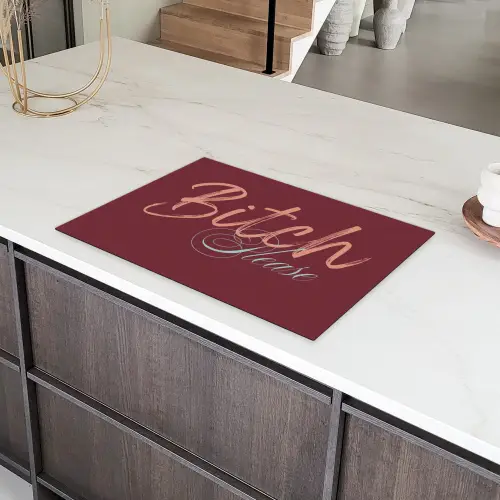 Bitch please - Rood - Blauw Inductie beschermer vinyl 3mm klein -sfeer8