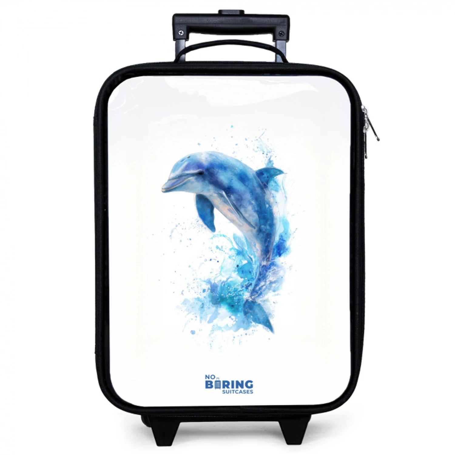 Springende blauwe dolfijn Kinderkoffer - Zwart klein -zzz_website3d