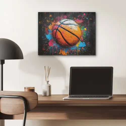 Graffiti - Basketbal - Verf - Sport PET vilt klein -sfeer5