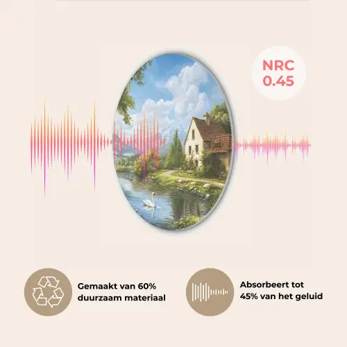 Zwaan - Bomen - Rust Akoestische PET Vilt - Rond klein -USP_NL