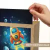 Raket - Ruimte - Planeten - Kinderen - Jongen Light Box met kabel (Kinderlampje) klein -USP_websiteprintNL