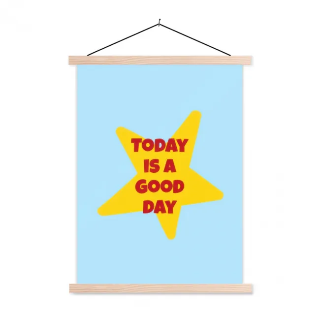 Hanging Poster - Star - Today is a good day - Blue