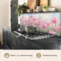 Tulpen - Veld - Lente - Roze keuken achterwand 2 middel -usp_NL