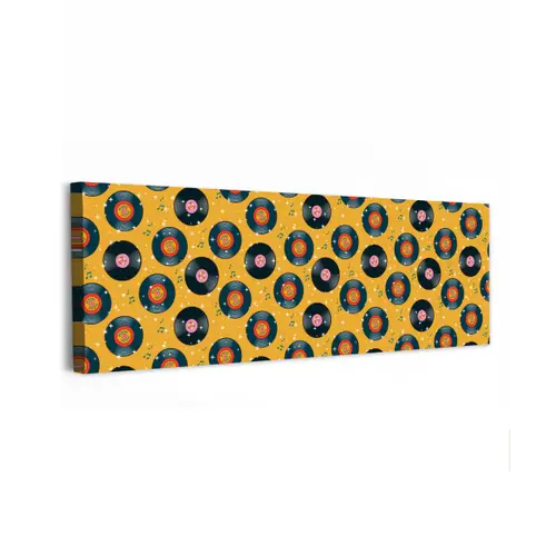 Muziek - Patroon - Geel canvas 2cm klein 828 -z3d