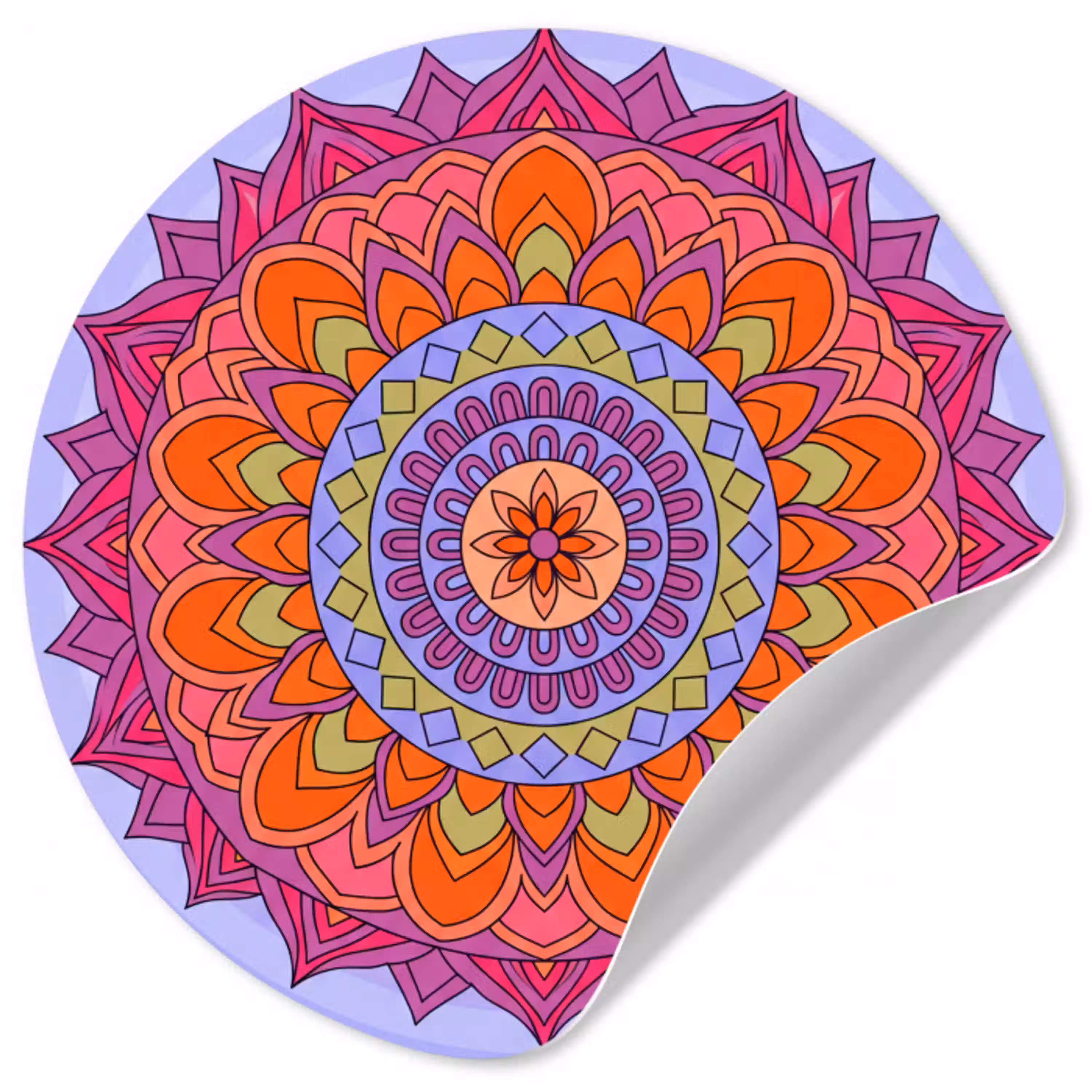 Mandala - Cirkel - Abstract - Kleurrijk - Patroon Wandcirkel behangsticker klein -3d