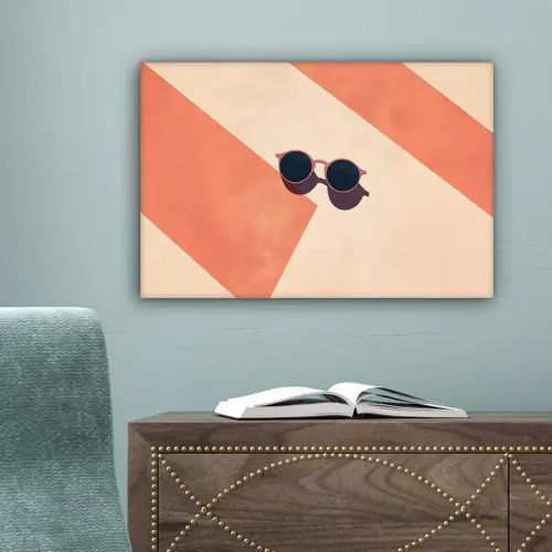 Zonnebril - Schaduw - Oranje - Minimalistisch canvas 2cm klein -sfeer4