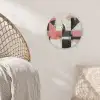 Roze - Abstract - Aesthetic - Modern - Vormen Akoestische PET Vilt - Rond klein -sfeer4