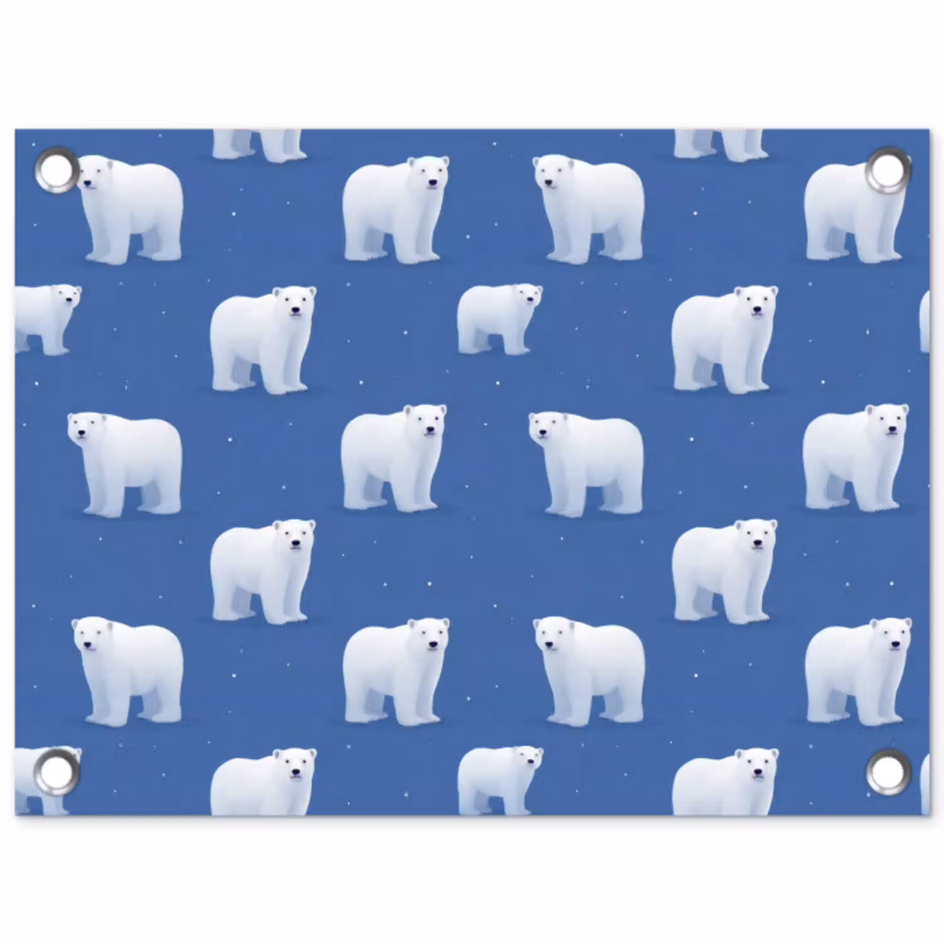 IJsbeer - Patroon - Blauw tuinposter los doek klein 239 -3d
