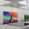 Giraffe - Savanna - Lucht - Gekleurd keuken achterwand spatscherm klein -3d_schuin