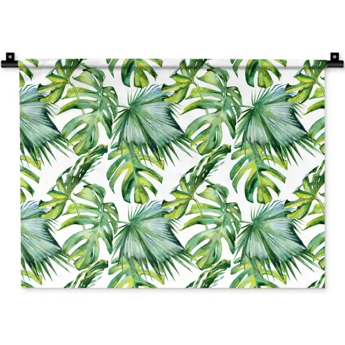 Bladeren - Monstera - Tropical - Jungle Wandkleed katoen klein -zz3d