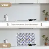 Patroon - Modern - Kleurrijk keuken achterwand spatscherm klein 900 -voor_na_NL