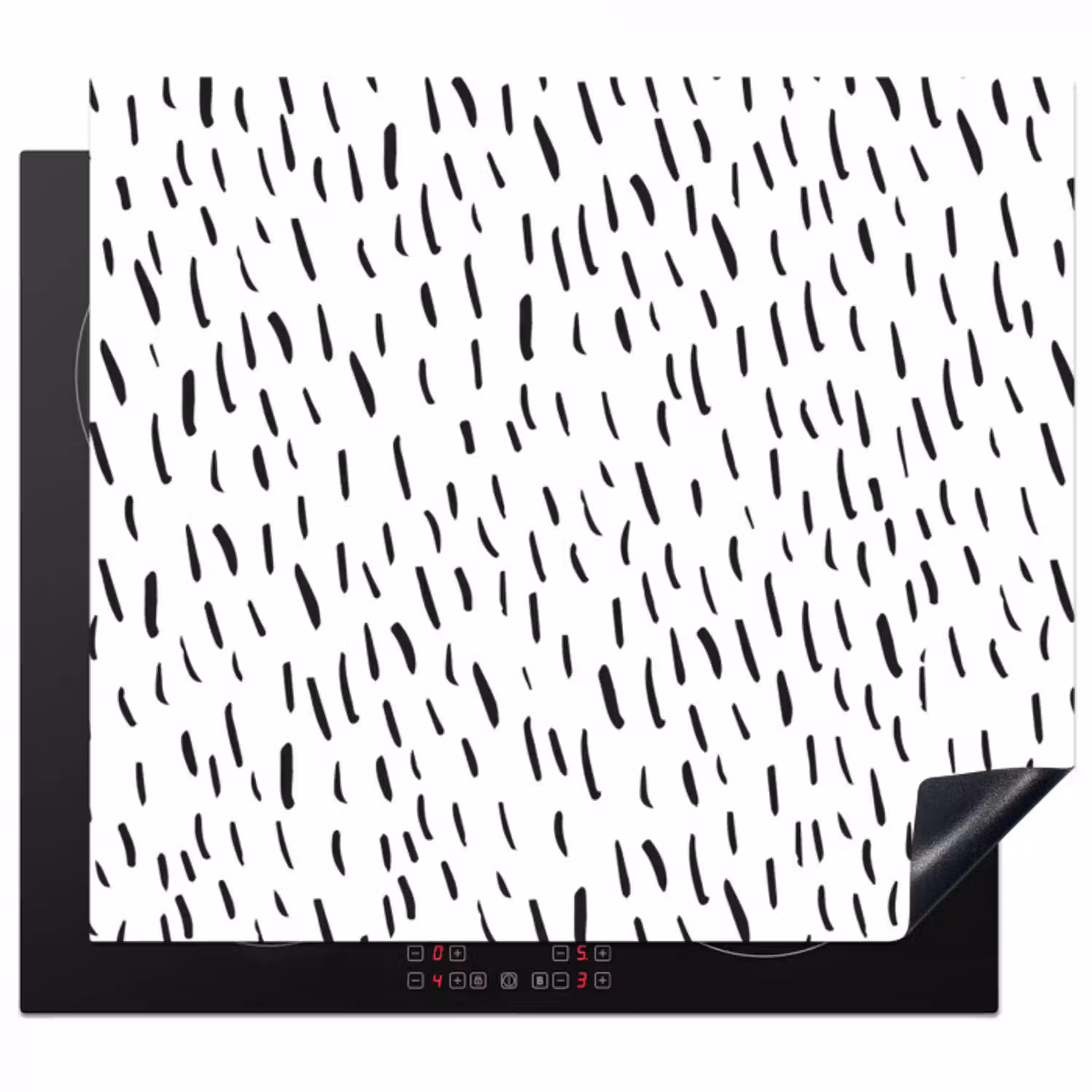 Zebra Strepen van Minimalisme Inductie beschermer vinyl 3mm middel -3d