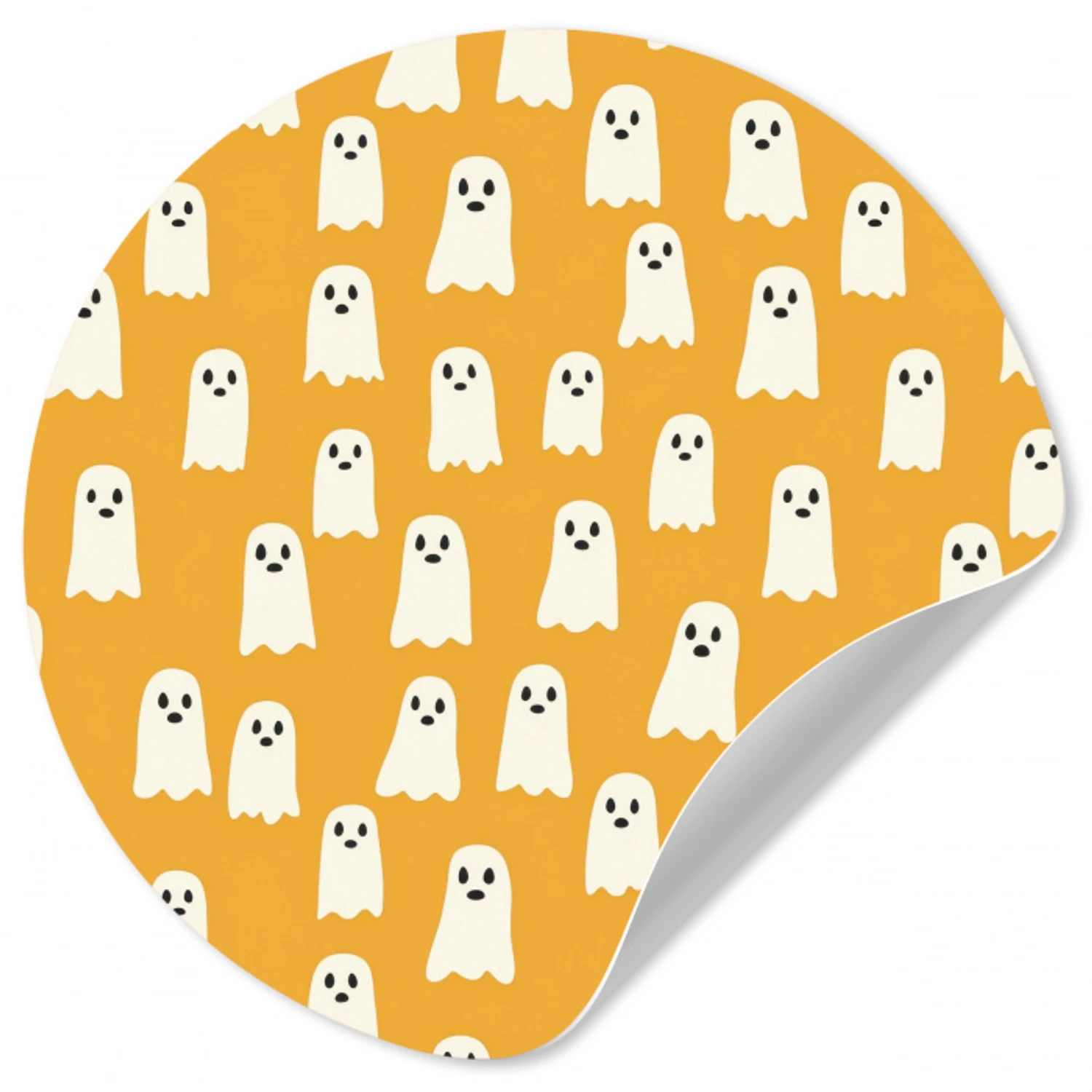 Halloween - Spookjes - Oker Wandcirkel behangsticker klein 186 -3d