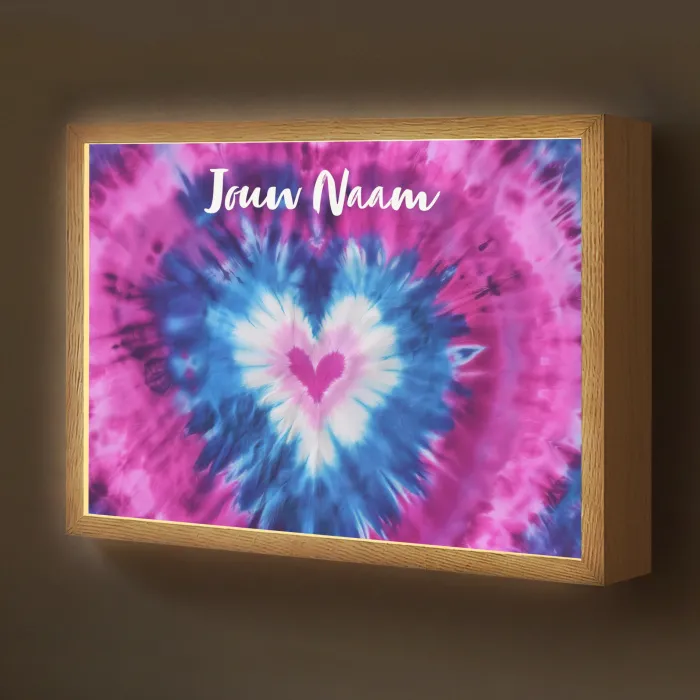 Hartje - Blauw - Tie Dye Light Box met batterij (Wandlamp kind) middel -z3d_website
