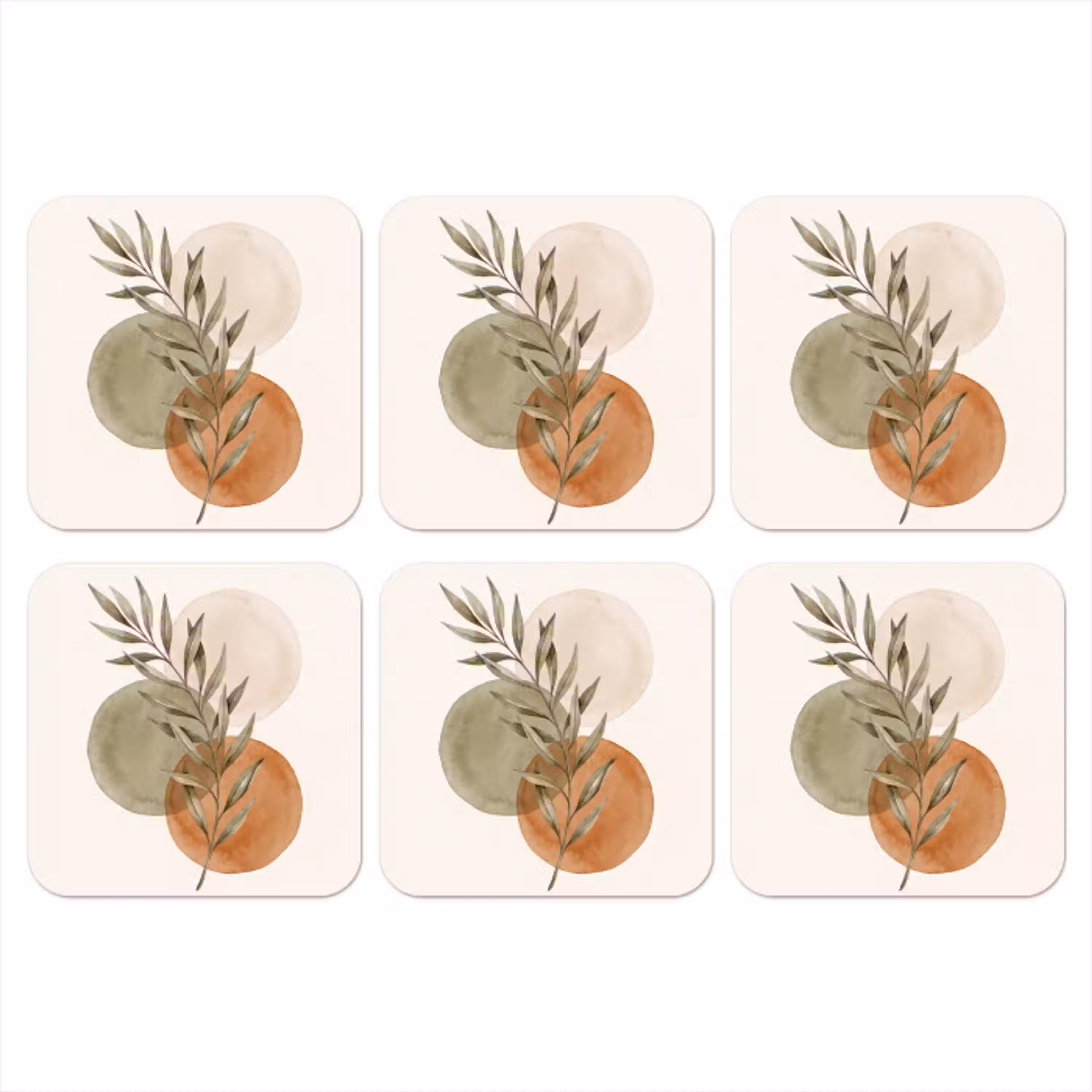 Plant - Cirkels - Abstract onderzetter kurk middel -3d