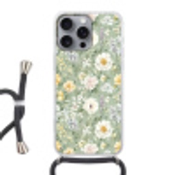 Klassiek - Bloemenpatroon - Kleurrijk Hoesje iPhone 16 Pro Max met koord klein 804 -3d