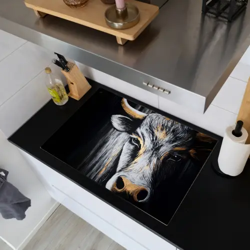 Stier - Hoorns - Snuit - Goud Inductie beschemer met haakjes klein -sfeer1