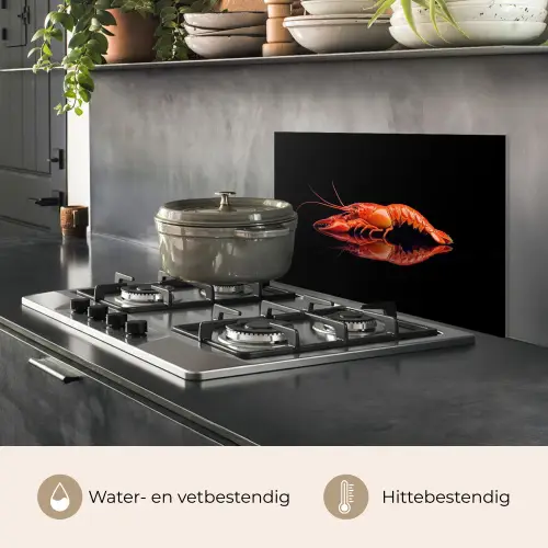 Kreeft - Oranje - Zwart - Opvallend keuken achterwand spatscherm klein -usp_NL