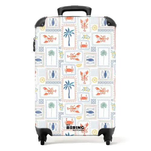 Kreeft met zomer patroon kleurrijk NBS - Handbagage koffer - Kinderen Unisex middel -productfoto_recht