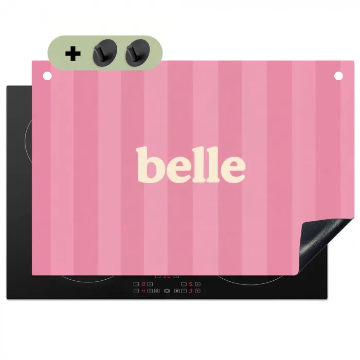 Roze - Gestreept - Belle Inductie beschemer met haakjes klein -3d