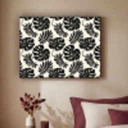 Modern - Monstera - Zwart Textielframe zwart klein 947 -sfeer1