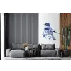 Vogel - Delfts blauw - Illustratie - Bloemen fotobehang vinyl groot -bank