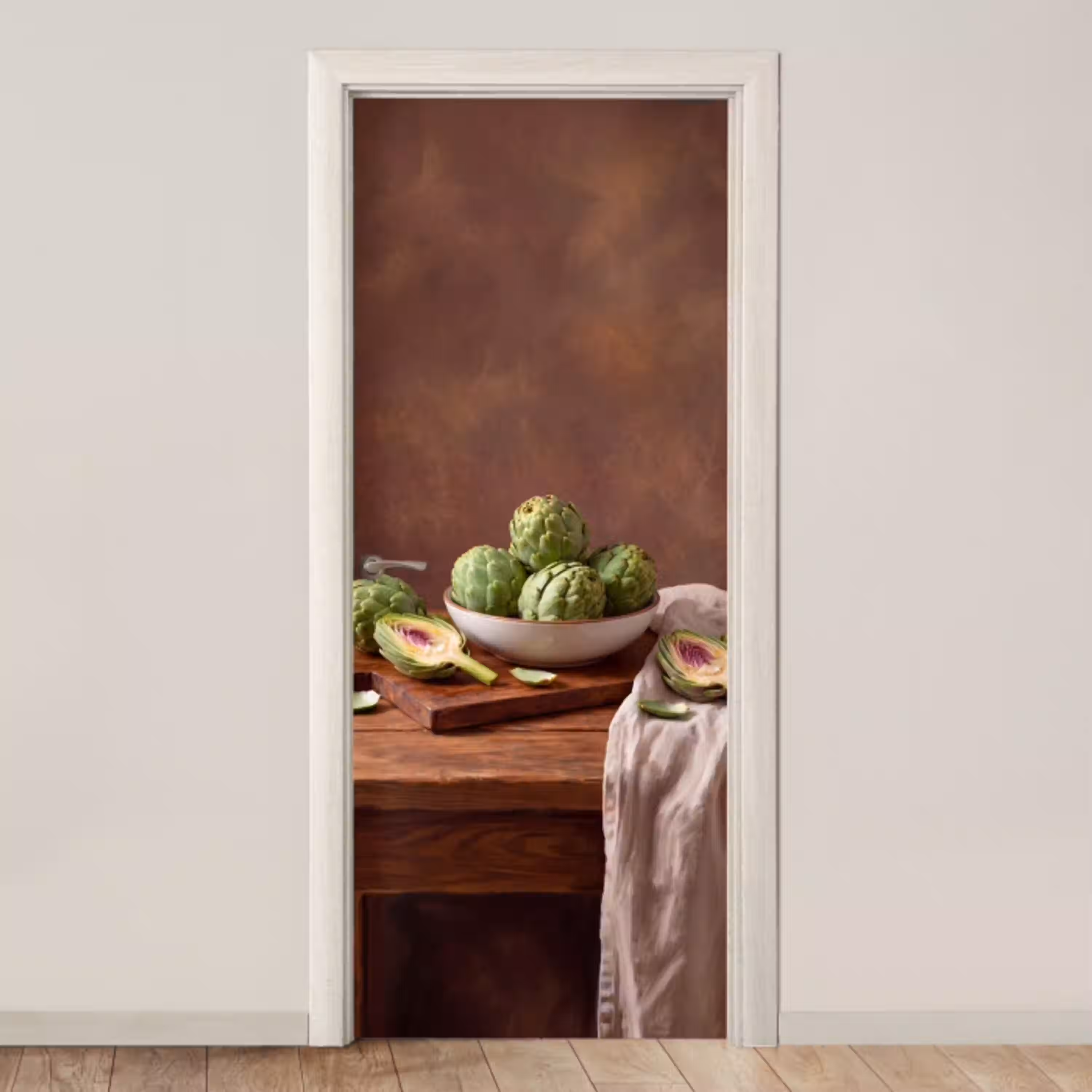 Groenten - Artisjok - Keuken deurposter klein -3d_beige