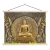 Goud - Boeddha beeld - Spiritueel - Meditatie textielposter latten blank klein -3d