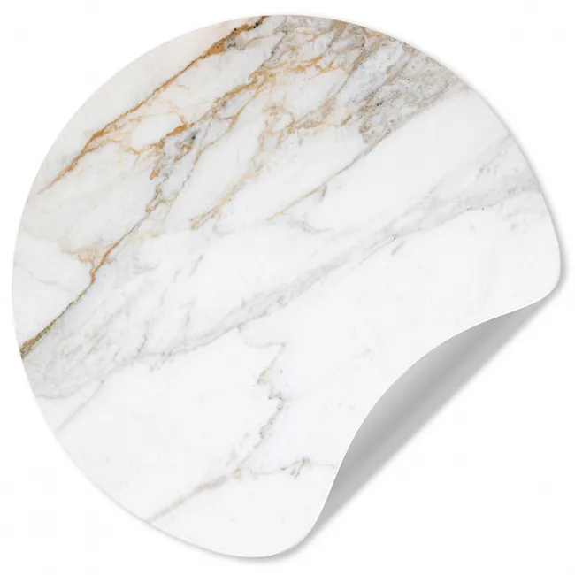 Marmer - Steen - Wit - Goud - Marmerlook - Steen - Luxe Wandcirkel behangsticker klein -3d